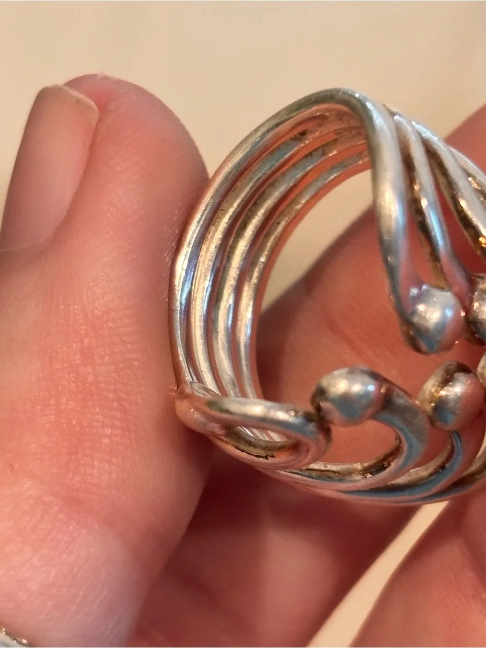 Vintage Designer 925 Sterling Silver Multi-Band Sculptural Ring - Size 6.5